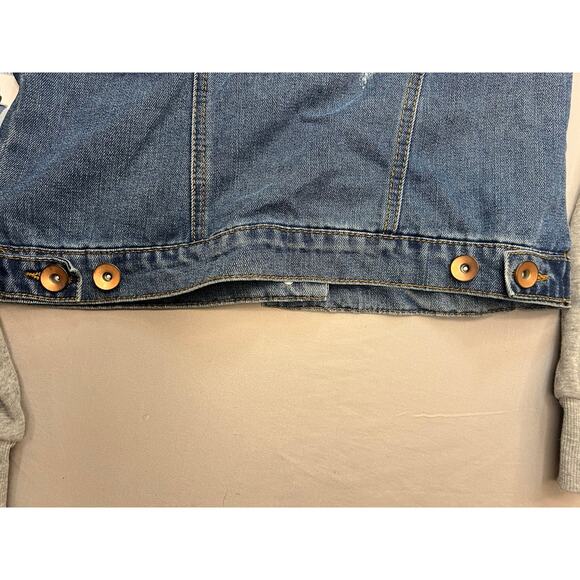 Cisono Denim Collection Jacket Medium Wash NWT Women’s M Removable Hood - Picture 7 of 9